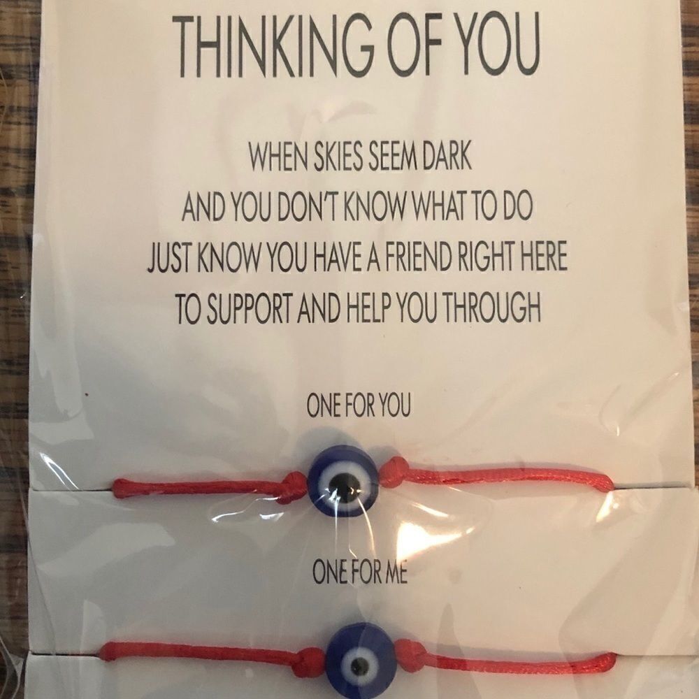 Friendship Eye Nazar protection bracelets 2 red - Picture 4 of 7